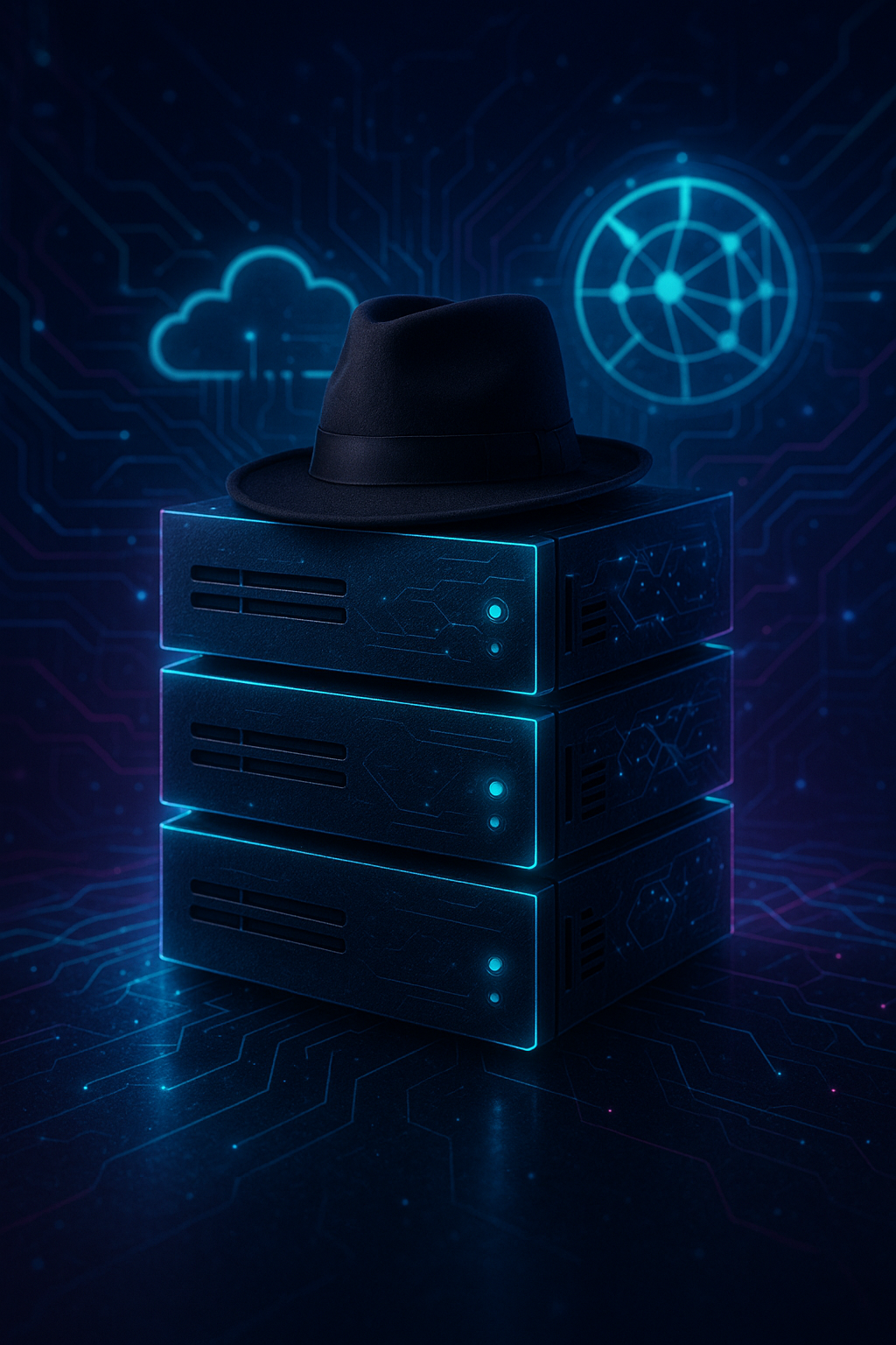 Illustration hébergement web avec chapeau